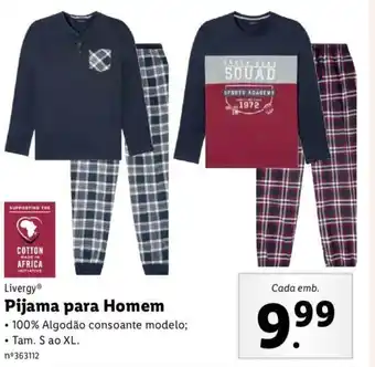 Lidl Livergy Pijama para Homem S ao XL promoção