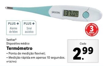 Lidl Sanitas Dispositivo Médico Termómetro promoção
