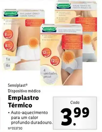 Lidl Sensiplast Dispositivo Médico Emplasto Térmico promoção