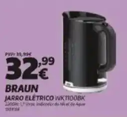 Radio Popular Braun jarro elétrico WKTTOOBK promoção