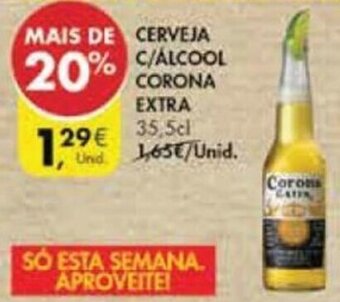 Pingo Doce Cerveja C/ Álcool Corona Extra 35,5cl promoção