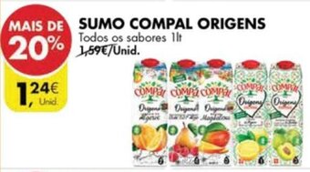 Pingo Doce Sumo Compal Origens 1lt promoção