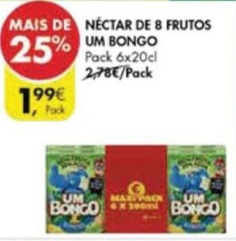 Pingo Doce Néctar 8 Frutos Um Bongo 6x20cl promoção
