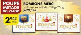 Pingo Doce Bombons Merci 210g/250g promoção