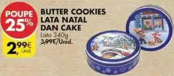 Pingo Doce Butter Cookies Lata Natal Dan Cake 340g promoção
