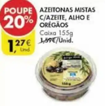Pingo Doce Azeitonas Mistas C/Azeite, Alho E Orégãos 155g promoção