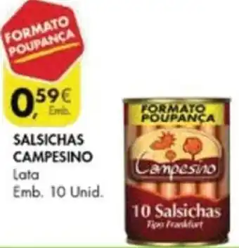 Pingo Doce Salsichas Campesino 10 Unid promoção
