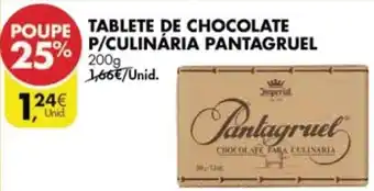 Pingo Doce Tablete de Chocolate P/Culinária Pantagruel 200g promoção