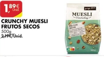 Pingo Doce Crunchy Muesli Frutos Secos 500g promoção