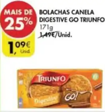 Pingo Doce Bolachas Canela Digestive Go Truinfo 171g promoção