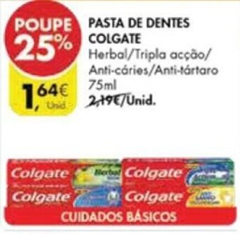 Pingo Doce Pasta de Dentes Colgate 75ml promoção