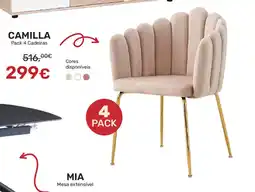 Homy Casa CAMILLA Pack 4 Cadeiras promoção