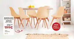 Homy Casa BARCELONA Pack mesa extensível SOPHIE promoção