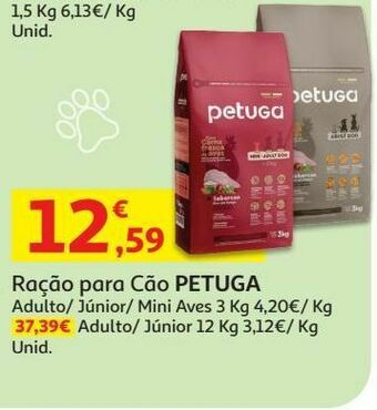 Auchan Ração cão adulto petuga promoção