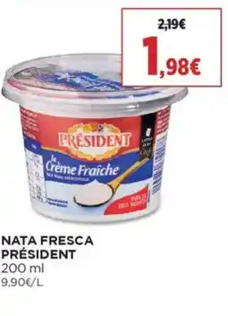 El Corte Inglés Nata fresca président promoção
