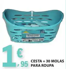 E.Leclerc Cesta + 30 molas para roupa promoção