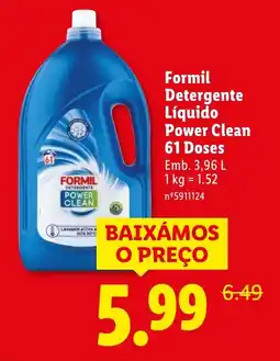 Lidl Formil Detergente Líquido Power Clean promoção