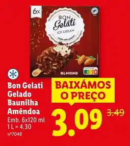 Lidl Bon Gelati Gelado Baunilha Amêndoa promoção