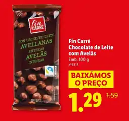 Lidl Fin Carré Chocolate de Leite com Avelãs promoção