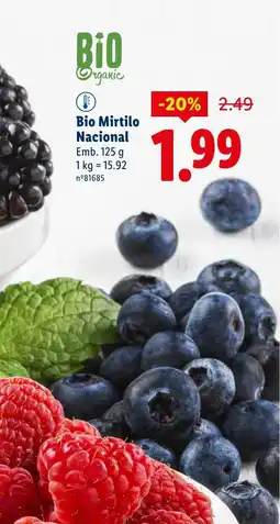 Lidl Bio Mirtilo Nacional promoção