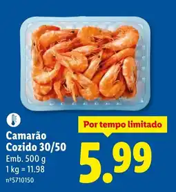 Lidl Camarão Cozido 30/50 promoção