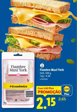 Lidl Fiambre Maxi York promoção
