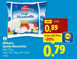Lidl Milbona Queijo Mozzarella promoção