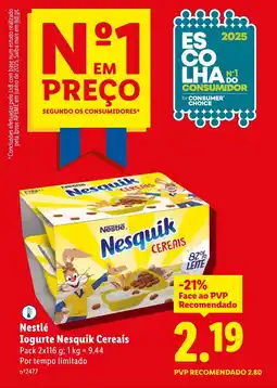 Lidl Nestlé Iogurte Nesquik Cereais promoção