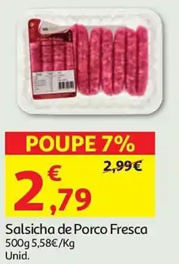 Auchan Salsicha de Porco Fresca promoção