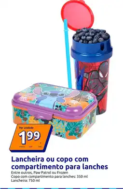 Action Lancheira ou copo com compartimento para lanches promoção