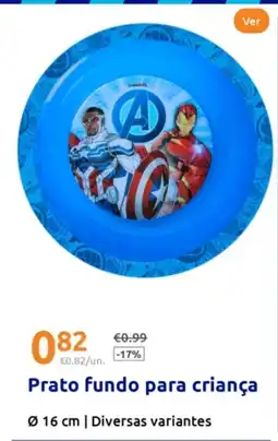Action Prato fundo para criança promoção