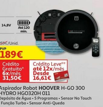 Auchan Aspirador robot hoover:h-go 300 hydro hgo320h 011 promoção