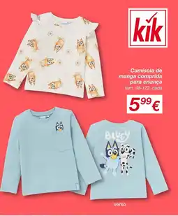 kik Camisola de manga comprida para criança promoção