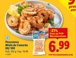 Lidl Pescanova Miolo de Camarão 80/100 promoção