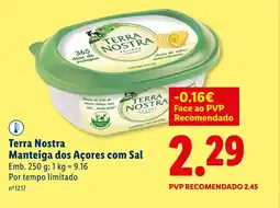 Lidl Terra Nostra Manteiga dos Açores com Sal promoção