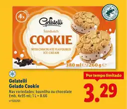 Lidl Gelatelli Gelado Cookie promoção