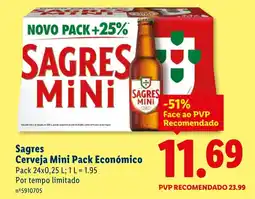 Lidl Sagres Cerveja Mini Pack Económico promoção