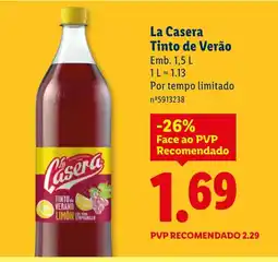 Lidl La Casera Tinto de Verão promoção