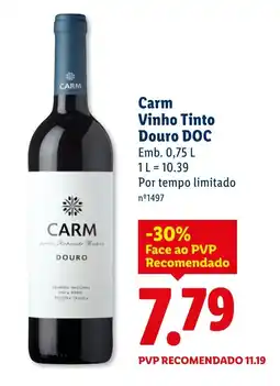 Lidl Carm Vinho Tinto Douro DOC promoção