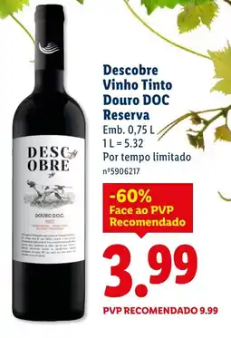 Lidl Descobre Vinho Tinto Douro DOC Reserva promoção