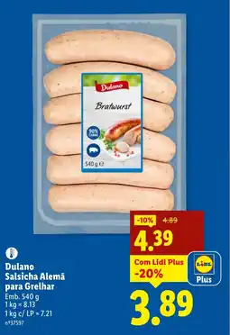 Lidl Dulano Salsicha Alemã para Grelhar promoção