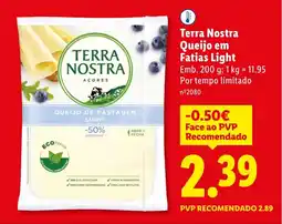 Lidl Terra Nostra Queijo em Fatias Light promoção