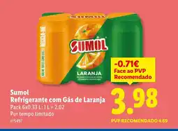 Lidl Sumol Refrigerante com Gás de Laranja promoção