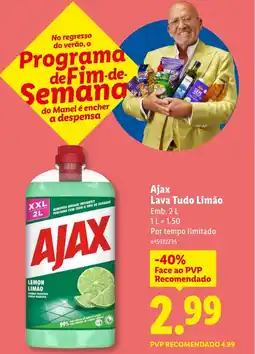 Lidl Ajax Lava Tudo Limão promoção