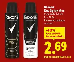 Lidl Rexona Deo Spray Men promoção