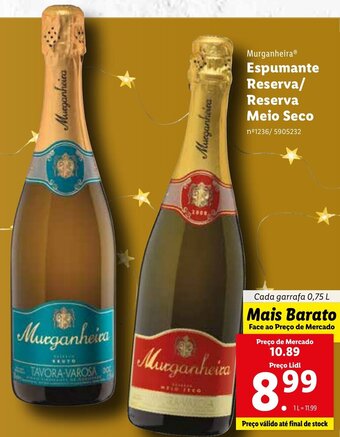 Lidl Murganheira Espumante Reserva/Reserva Meio Seco 0,75L promoção