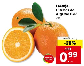 Lidl Laranja Citrinos do Algarve IGP promoção