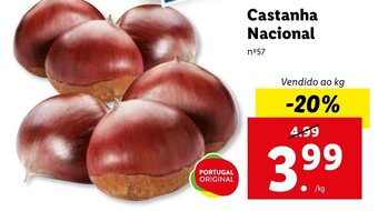 Lidl Castanha Nacional promoção