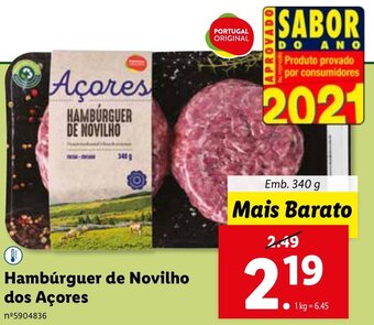 Hambúrguer de Novilho dos Açores 340g