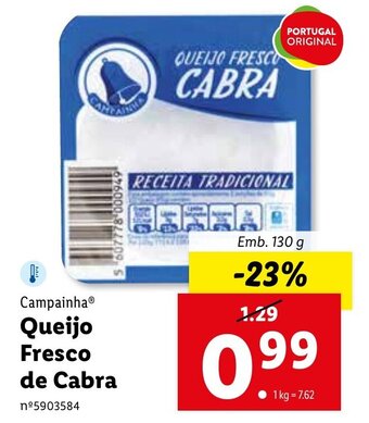 Lidl Campainha Queijo Fresco de Cabra 130g promoção